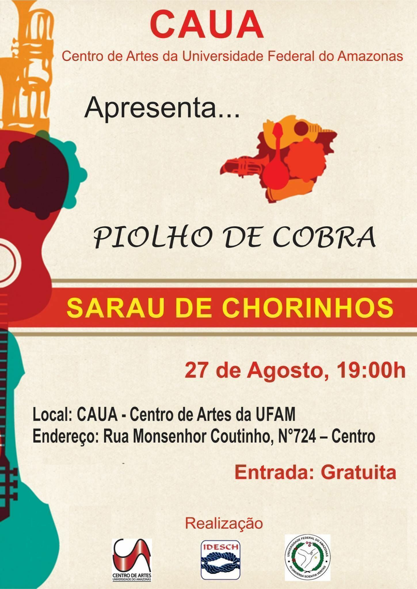 Sarau de Chorinhos "Piolho de Cobra" é uma das atrações do mês no CAUA
