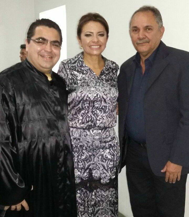 Professor Sylvio Puga, primeira-dama Goreth Garcia, e o professor Paulo Negreiros