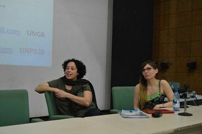 As conferencistas  Bárbara Del Prato e Gabriela Kriekeberg detalharam as exigências para se submeter ao CELU, exame argentino de proficiência em Língua Espanhola