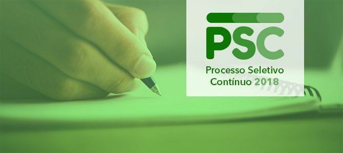 Provas do PSC serão aplicadas no dia 03 de dezembro de 2017