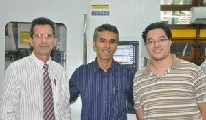 Da esquerda para a direita, professores José Castro, Laurence Magalhães e Danilo Chuí