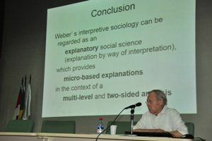 Professor Wolfgang Schluchter, proferiu a segunda palestra sobre obra de Max Weber
